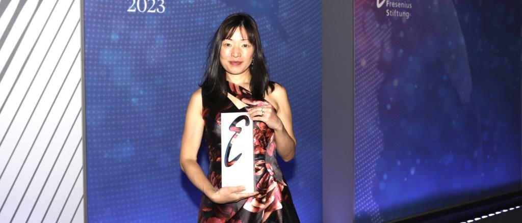 Yale Professor Akiko Iwasaki at the award presentation ceremony on June 5, 2023 
