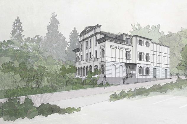 Renovation and extension of Villa Victoria, concept visualization: schneider+schumacher, architectural bureau